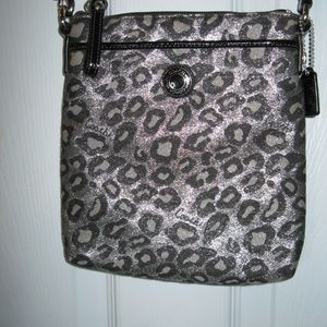 Coach ocelot metallic cheetah print crossbody